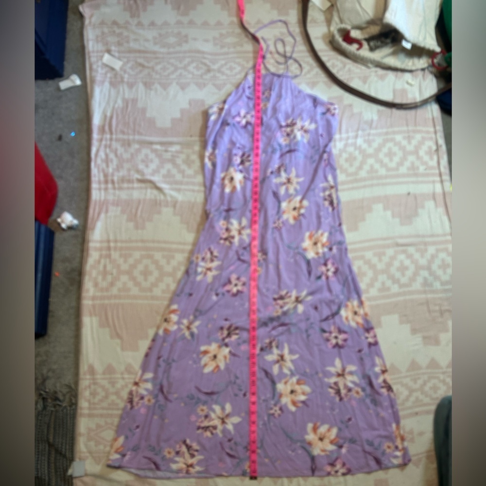 Lavender Floral Halter Maxi Dress - Unbranded - Picture 4 of 12